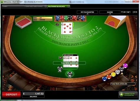 3 Hand Blackjack Multislots 888 Casino