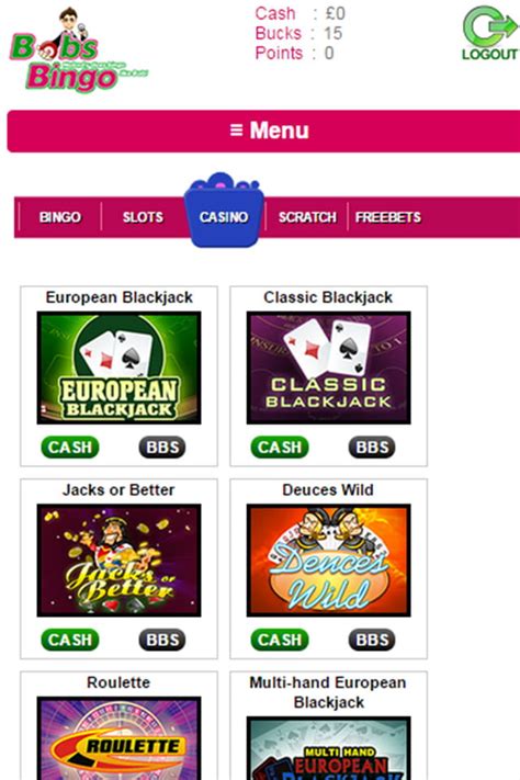 Bobs Bingo Casino App