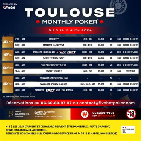 Calendrier Tournoi De Poker Barriere Toulouse