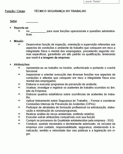 Casino De Fiscalizacao Do Trabalho Do Tecnico Descricao