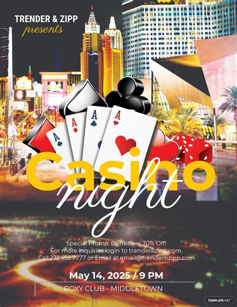 Free Casino Noite Flyer Modelo