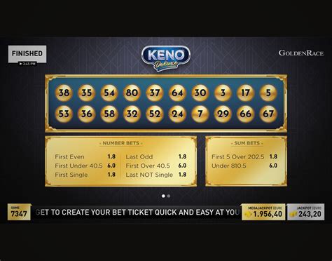 Golden Number Keno Betsson