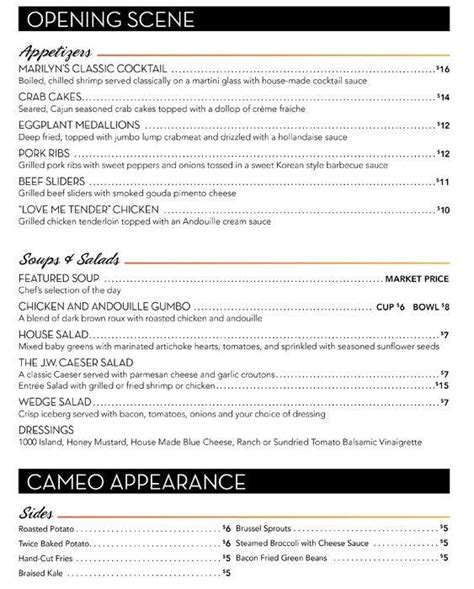 Hollywood Casino Menus De Restaurante