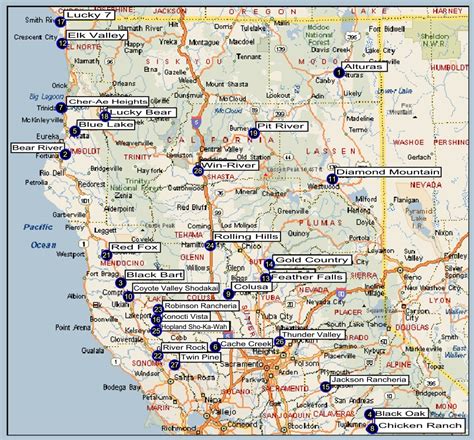 Indian Casino No Norte Da California Mapa