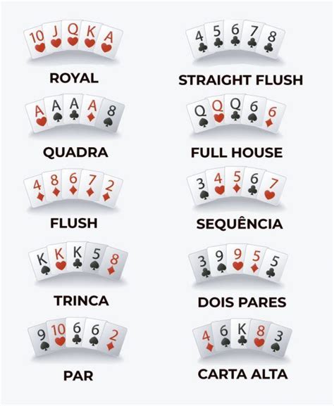 Maos De Poker Em Linha Reta As Baixo
