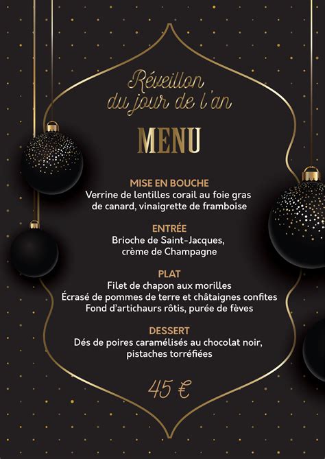 Menu Reveillon Casino Bordeus