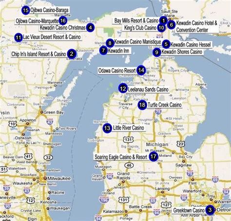 Michigan Indiana Casinos Mapa