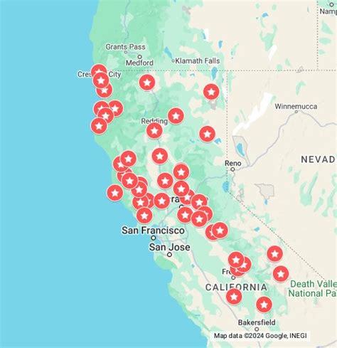 Norte Da California Casinos Mapa