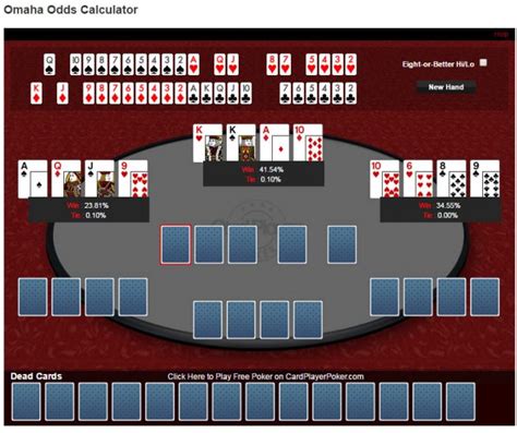 Omaha Poker Capital Calculadora
