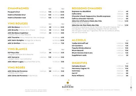 Restaurante Casino De Deauville Menu