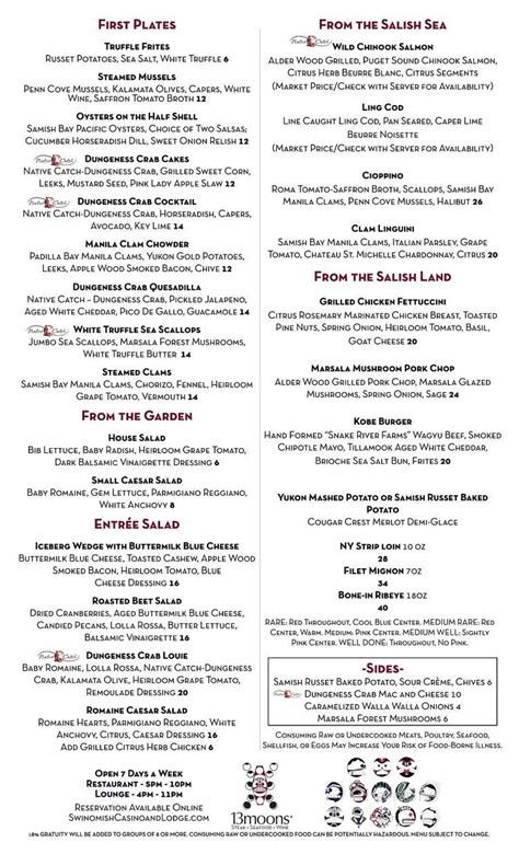 Swinomish Casino 13 Luas De Menu