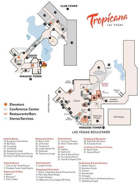 Tropicana Casino De Atlantic City Mapa